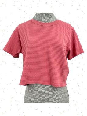 Big Bud Press Pink Honeycomb Crop Top Raspberry Thermal Tee BBP Unisex Size XXS